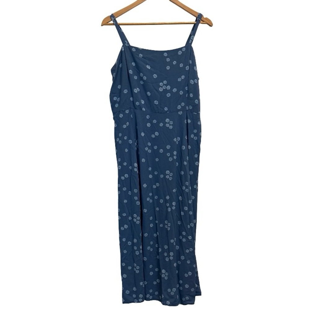 GAP Blue Strapless Dress with White Floral Pattern